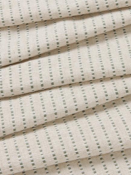 John Lewis Fleck Stripe Furnishing Fabric - view 2, Myrtle Green