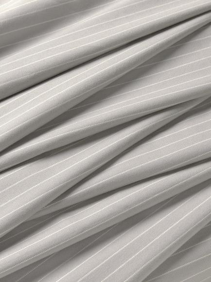 John Lewis Cotton Woven Stripe Furnishing Fabric - view 2, Flint Grey