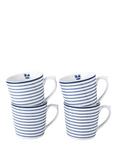Laura Ashley Blueprint Candy Stripe Mug, Set of 4, 320ml, Blue/White