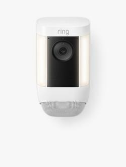 Ring Spotlight Cam Pro Battery Smart Security Camera with Built-in Wi-Fi & Siren Alarm, White