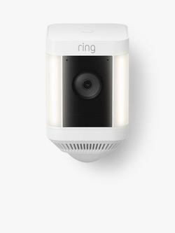 Ring Spotlight Cam Plus Battery Smart Security Camera with Built-in Wi-Fi & Siren Alarm, White