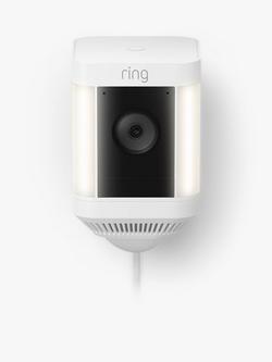 Ring Spotlight Cam Plus Plug-In Smart Security Camera with Built-in Wi-Fi & Siren Alarm, White