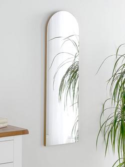 Yearn Delicacy Arched Wood Frame Wall Mirror, 100 x 30cm, Gold
