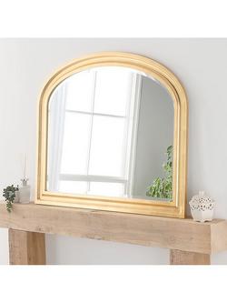 Yearn Vogue Overmantel Wood Frame Bevelled Edge Wall Mirror, 83 x 105cm, Gold