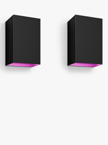 Philips Hue Resonate LED Smart Outdoor Wall Light, Pack of 2, Black, Black