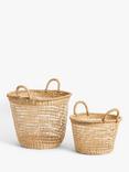 John Lewis Woven Seagrass Laundry Baskets, Set of 2, Natural