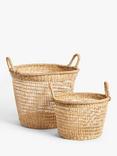 John Lewis Woven Seagrass Laundry Baskets, Set of 2, Natural