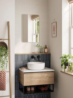 hib. Fusion Curve Bathroom Mirror - view 2, Matt White