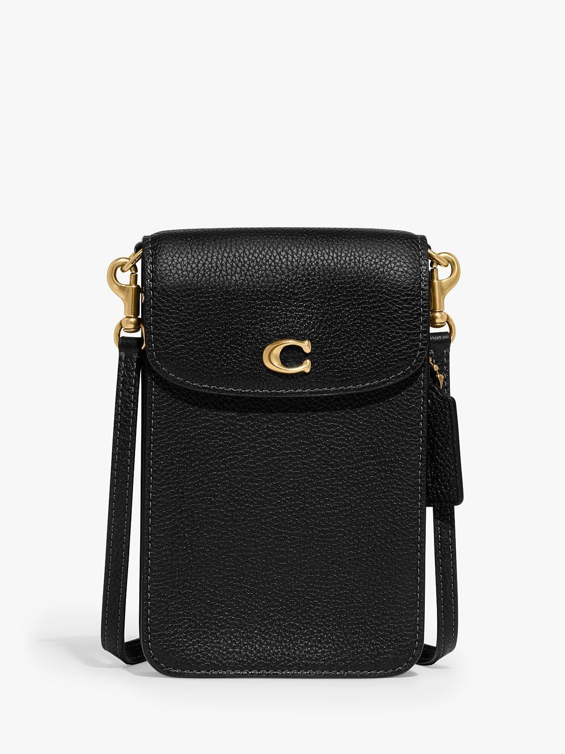 Coach Signature Canvas Phone Crossbody Bag, Black