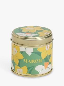 John Lewis Floral Birthday Scented Tin Candle, March