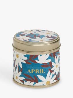 John Lewis Floral Birthday Scented Tin Candle, April