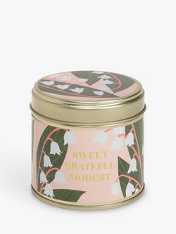 John Lewis Floral Birthday Scented Tin Candle - view 2, May