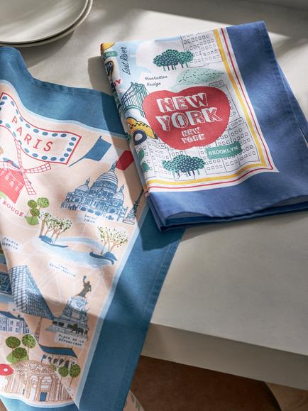 Ulster Weavers Cities Paris Map Tea Towel, Multi - view 2, Multi