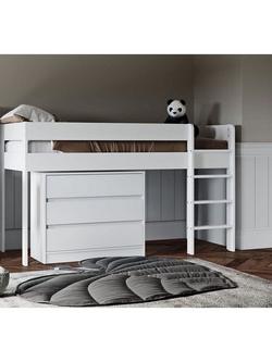 Little Acorns Furniture Mid Sleeper Bed Frame, White