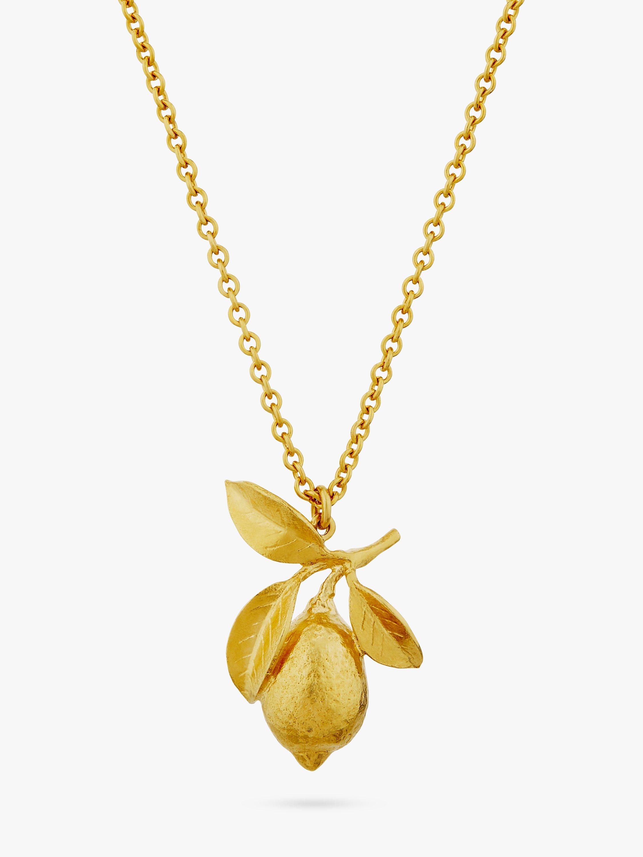 Alex Monroe Lemon Pendant Necklace, Gold