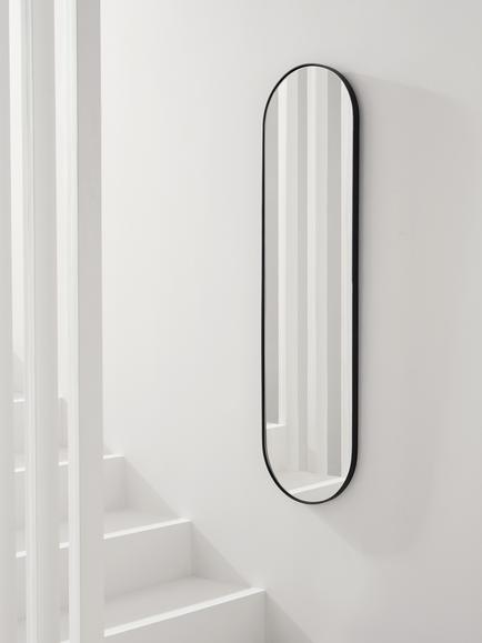 John Lewis Scandi Metal Lozenge Mirror, 122 x 30cm - view 2, Black