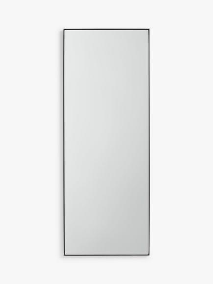 John Lewis Scandi Metal Frame Rectangular Hall Mirror, 122 x 46cm, Black