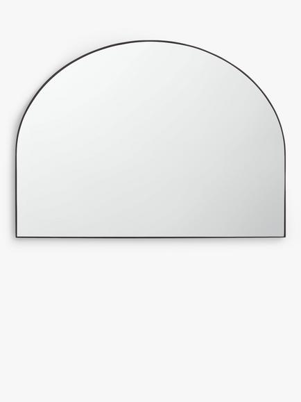 John Lewis Scandi Metal Overmantel Mirror, 76 x 102cm, Black