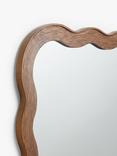 John Lewis Wiggle Wood Frame Wall Mirror, 75 x 60cm, Walnut Finish