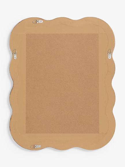 John Lewis Wiggle Wood Frame Wall Mirror, 75 x 60cm, Walnut Finish, Brown
