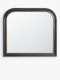 John Lewis Georgian Overmantle Wood Mirror, 95 x 105cm, Black/Gold