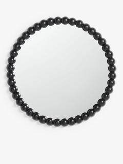 John Lewis Ball Round Wall Mirror, 78cm, Black
