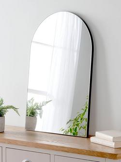 Yearn Delicacy Overmantel Wood Frame Wall Mirror, 75 x 50cm, Black
