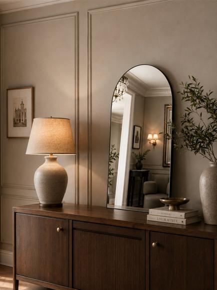 Yearn Delicacy Overmantel Wood Frame Wall Mirror, 75 x 50cm - view 2, Black