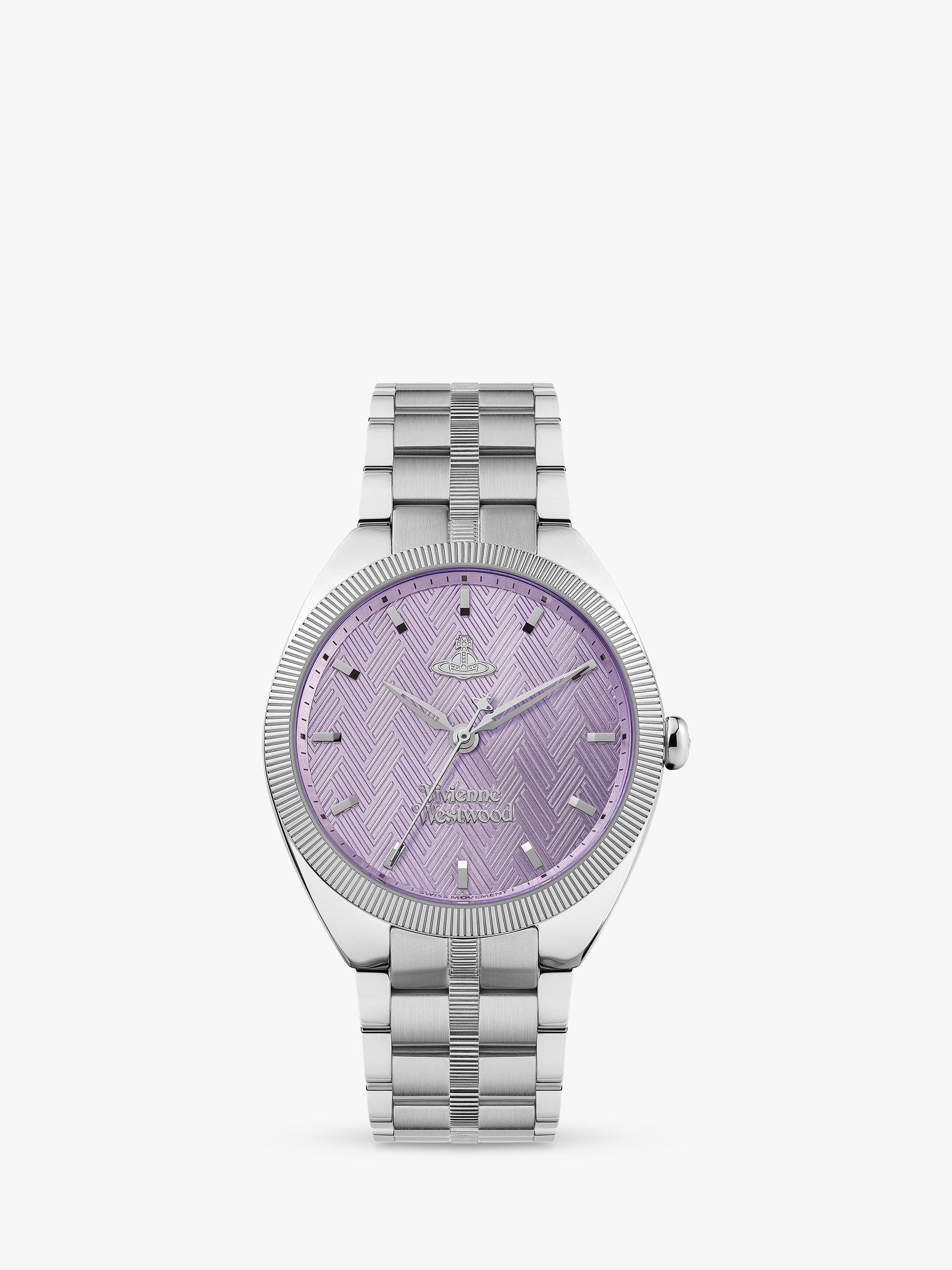 Vivienne Westwood Women s The Mews Bracelet Strap Watch Silver Purple VV281PPSL