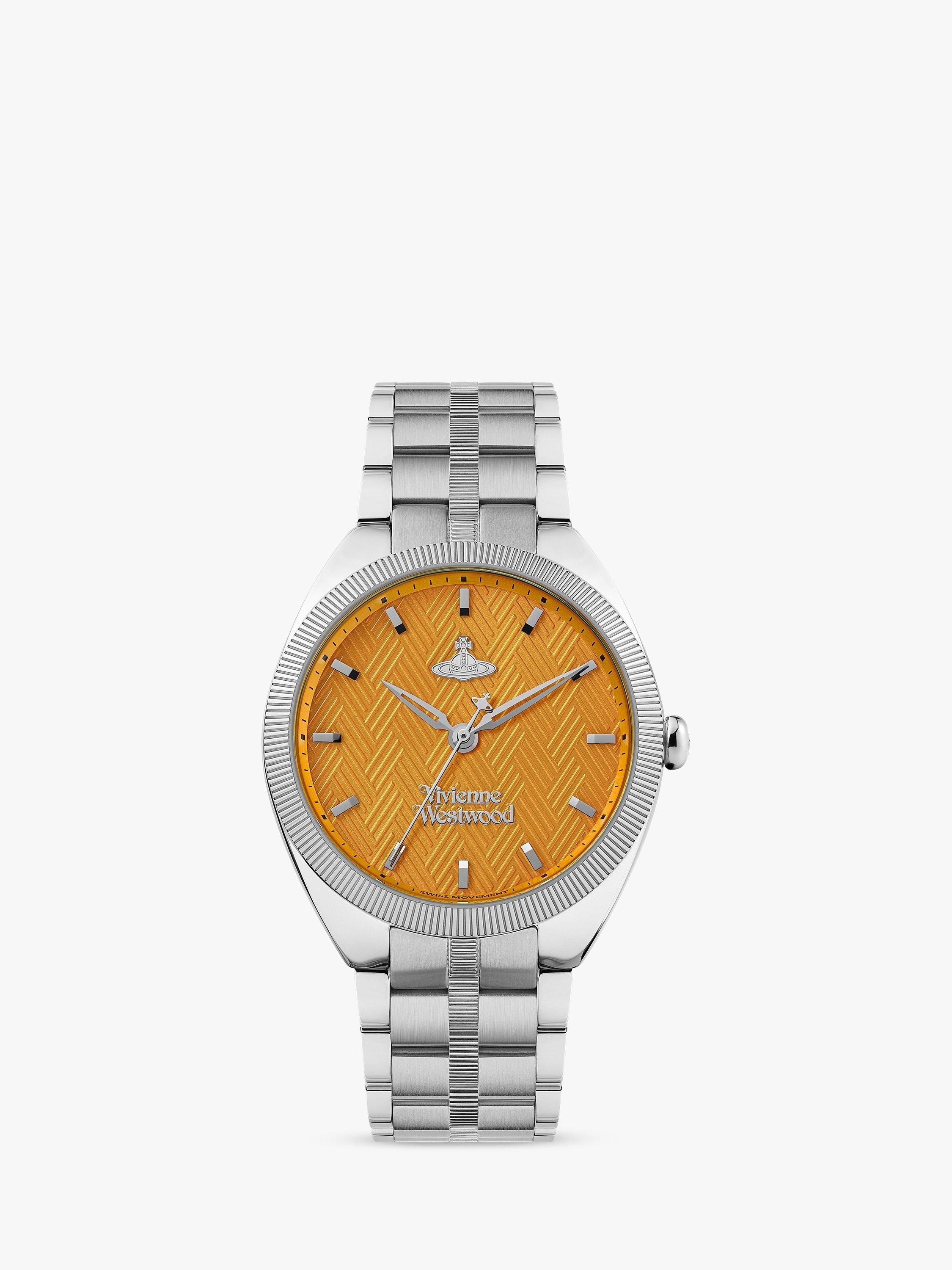 Vivienne Westwood Women's The Mews Bracelet Strap Watch, Silver/Orange VV281TNSL