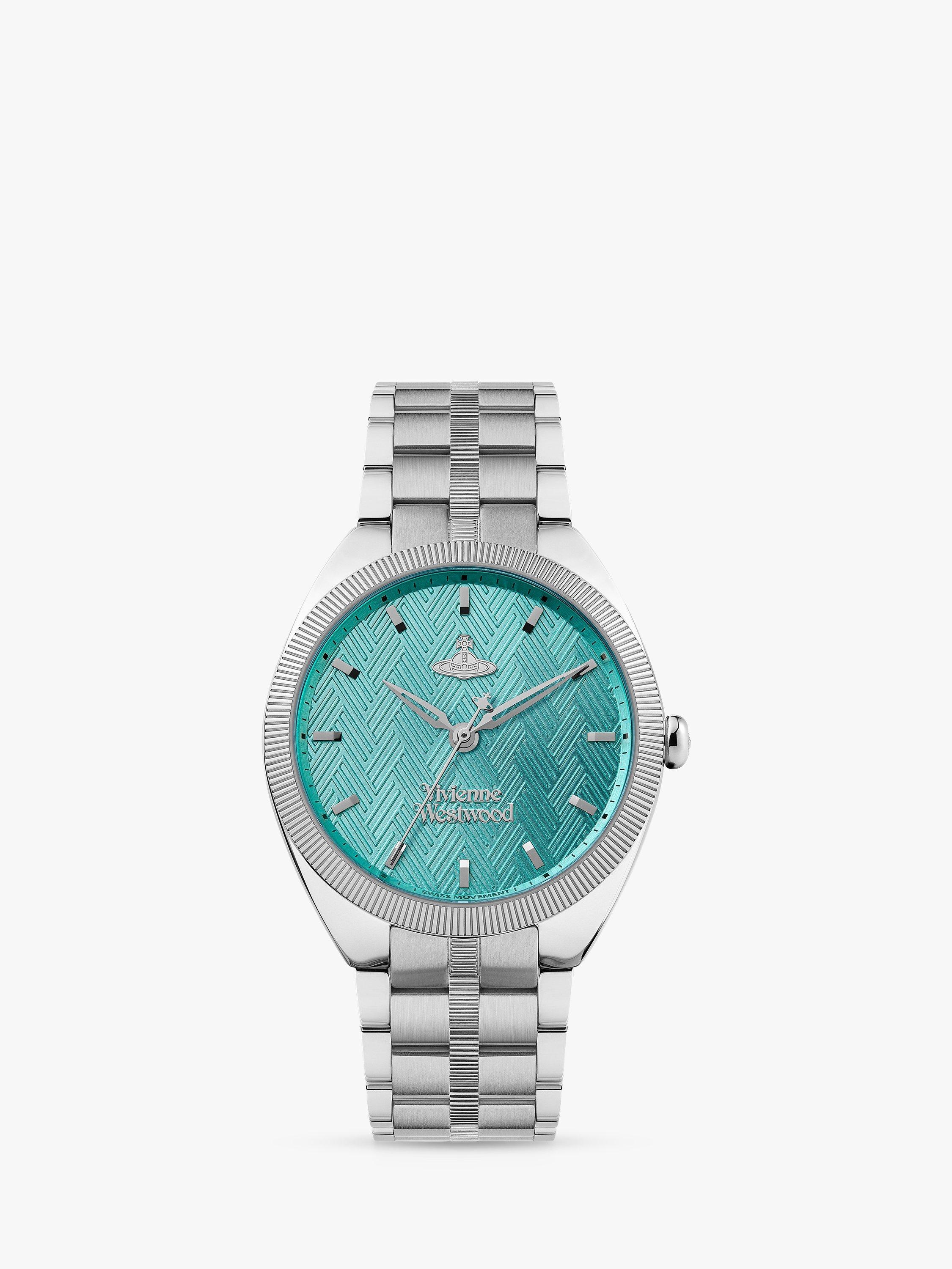Vivienne Westwood Women's The Mews Bracelet Strap Watch, Silver/Teal VV281TQSL