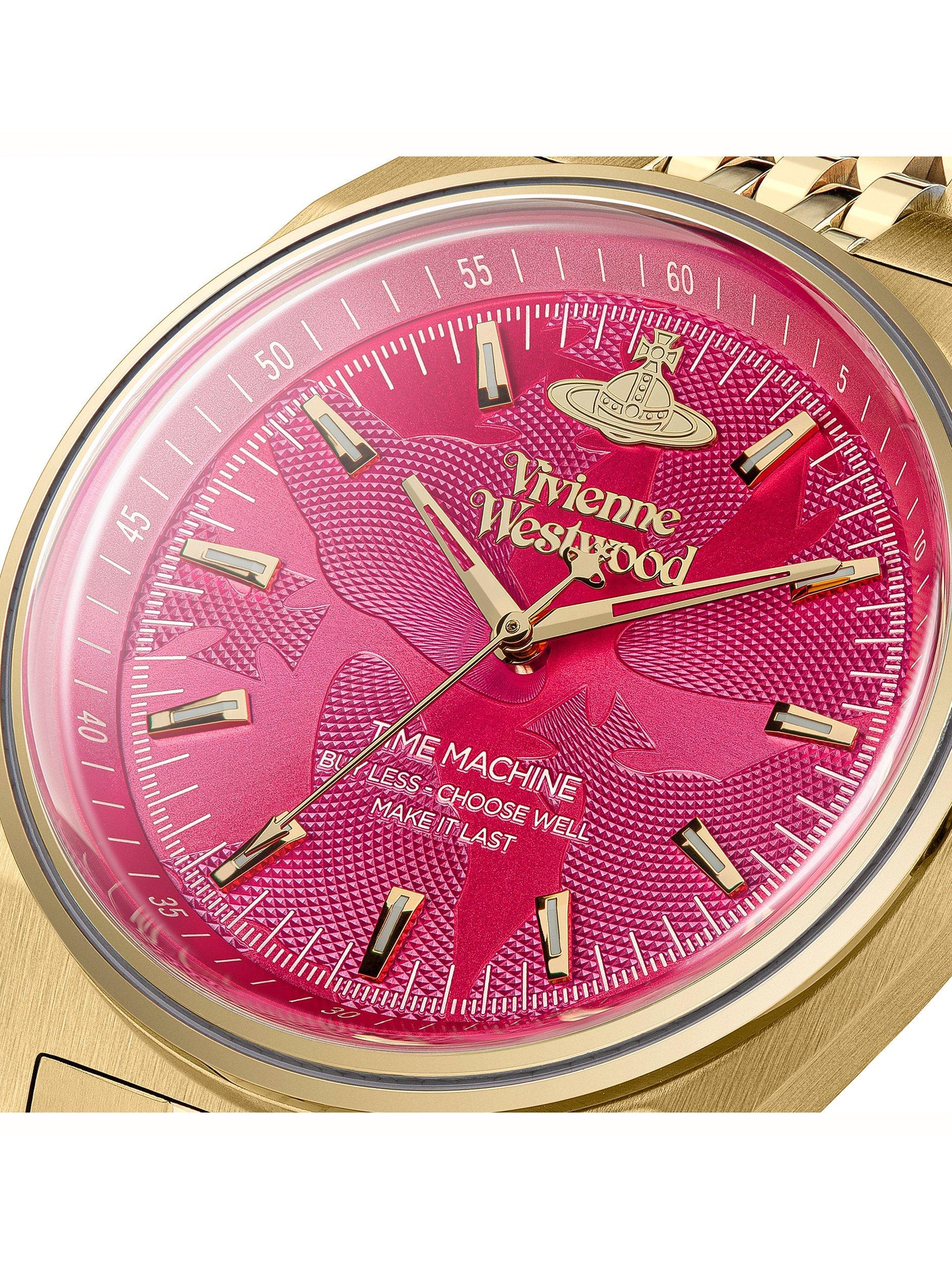 Product image 3 of 6, which shows Vivienne Westwood Women's Lady Sydenham Bracelet Strap Watch, Gold/Hot Pink VV251RRGD