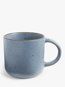 John Lewis Soft Speckle Glaze Stoneware Mug, 300ml, Blue