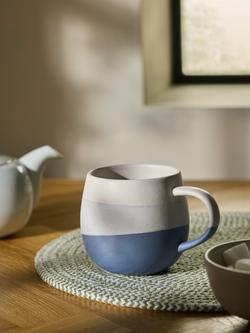 John Lewis Dipped Glaze Stoneware Mug, 400ml - view 2, Light Blue