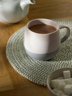 John Lewis Dipped Glaze Stoneware Mug, 400ml - view 2, Dusty Green
