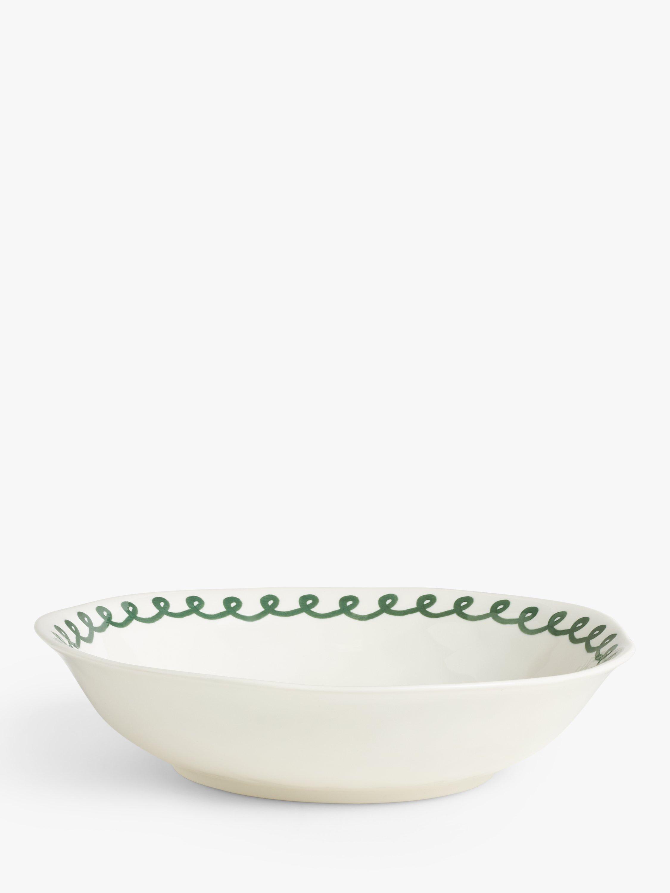 John Lewis Flora Christmas Fine China Serving Bowl, 30cm, Green/Multi