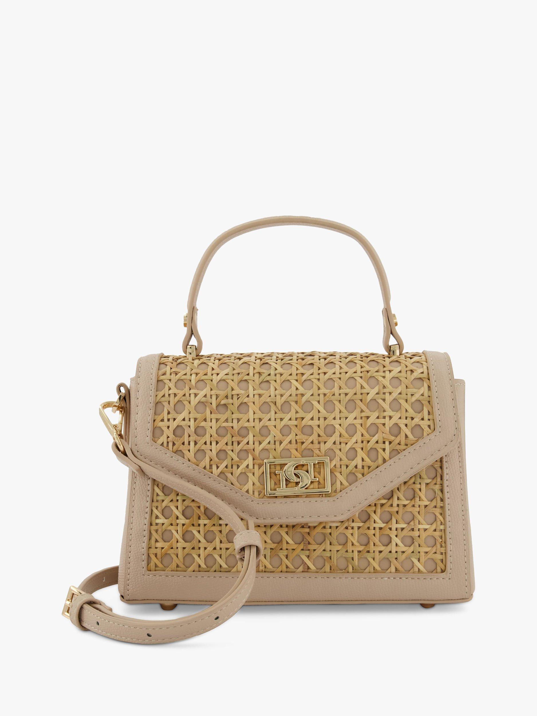 Dune Dinkydreamland Mini Rattan Bag, Nude