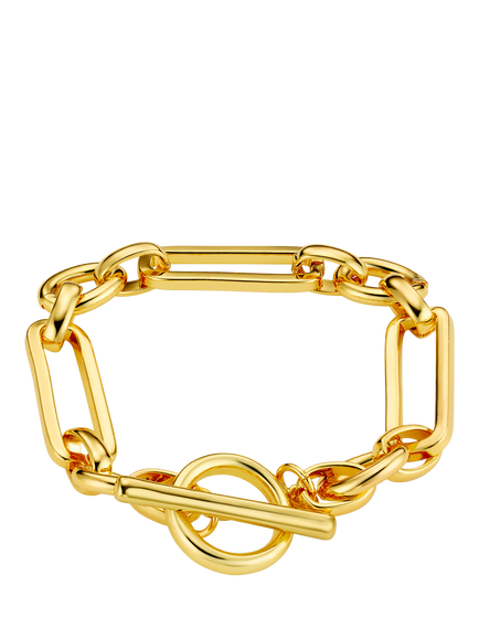 Orelia Rectangular Link T-Bar Bracelet, Pale Gold, Pale Gold