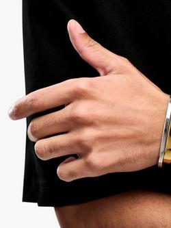 Orelia Simple Metal Cuff Bracelet, Silver - view 2, Silver