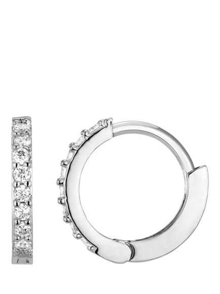 Orelia Mini Pave Huggie Hoop, Silver