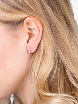 Orelia Mini Pave Huggie Hoop - view 2, Silver