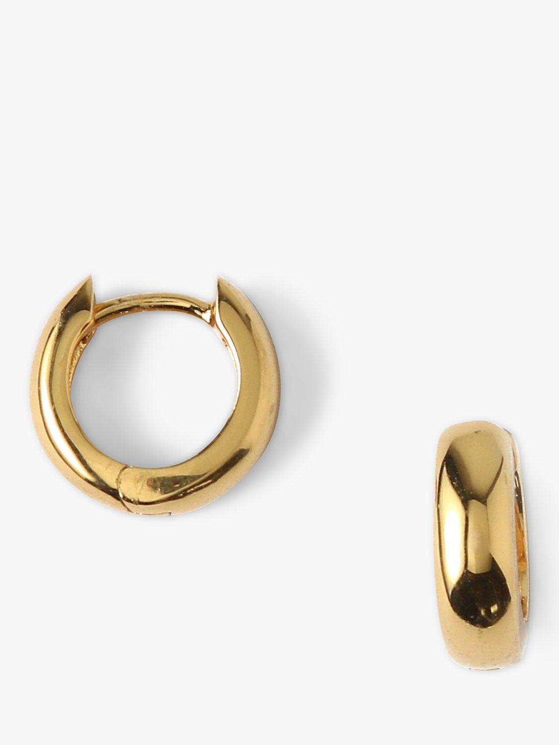Orelia Mini Domed Huggie Hoop Earrings, Pale Gold