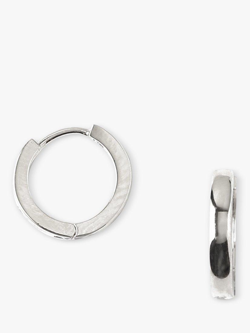 Orelia Clean Metal Huggie Hoop Earrings, Silver