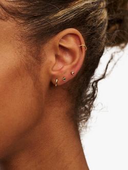 Orelia Swarovski Emerald Stud & Hoop Earrings, Pack of 3, Pale Gold - view 2, Pale Gold