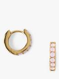 Orelia Rose Opal Swarovski Pave Huggie Hoop Earrings, Pale Gold