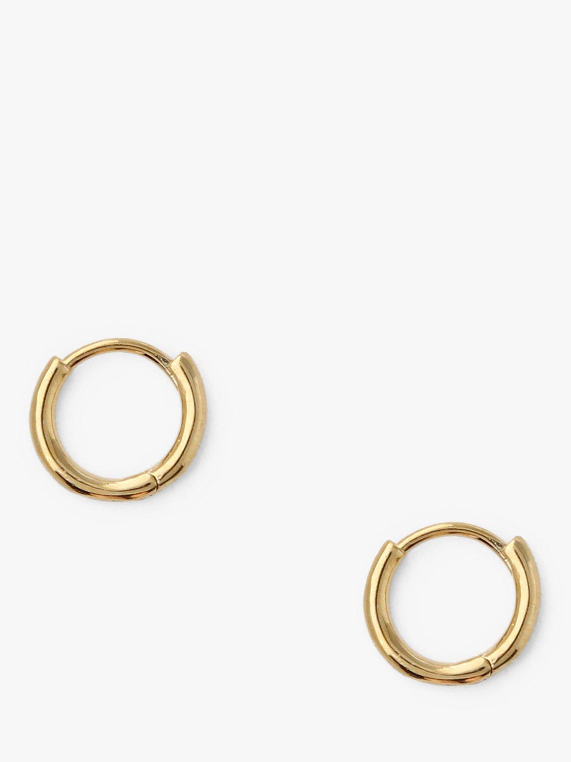 Orelia Mini Micro Hoop Earrings, Pale Gold