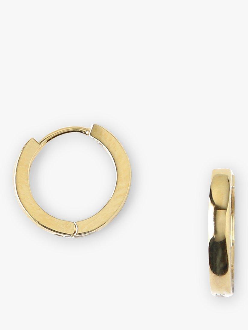 Orelia Clean Metal Huggie Hoop Earrings, Pale Gold