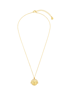 Orelia Medallion Spinner Necklace, Pale Gold, Pale Gold