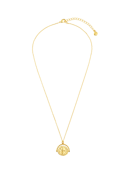 Orelia Medallion Spinner Necklace, Pale Gold, Pale Gold