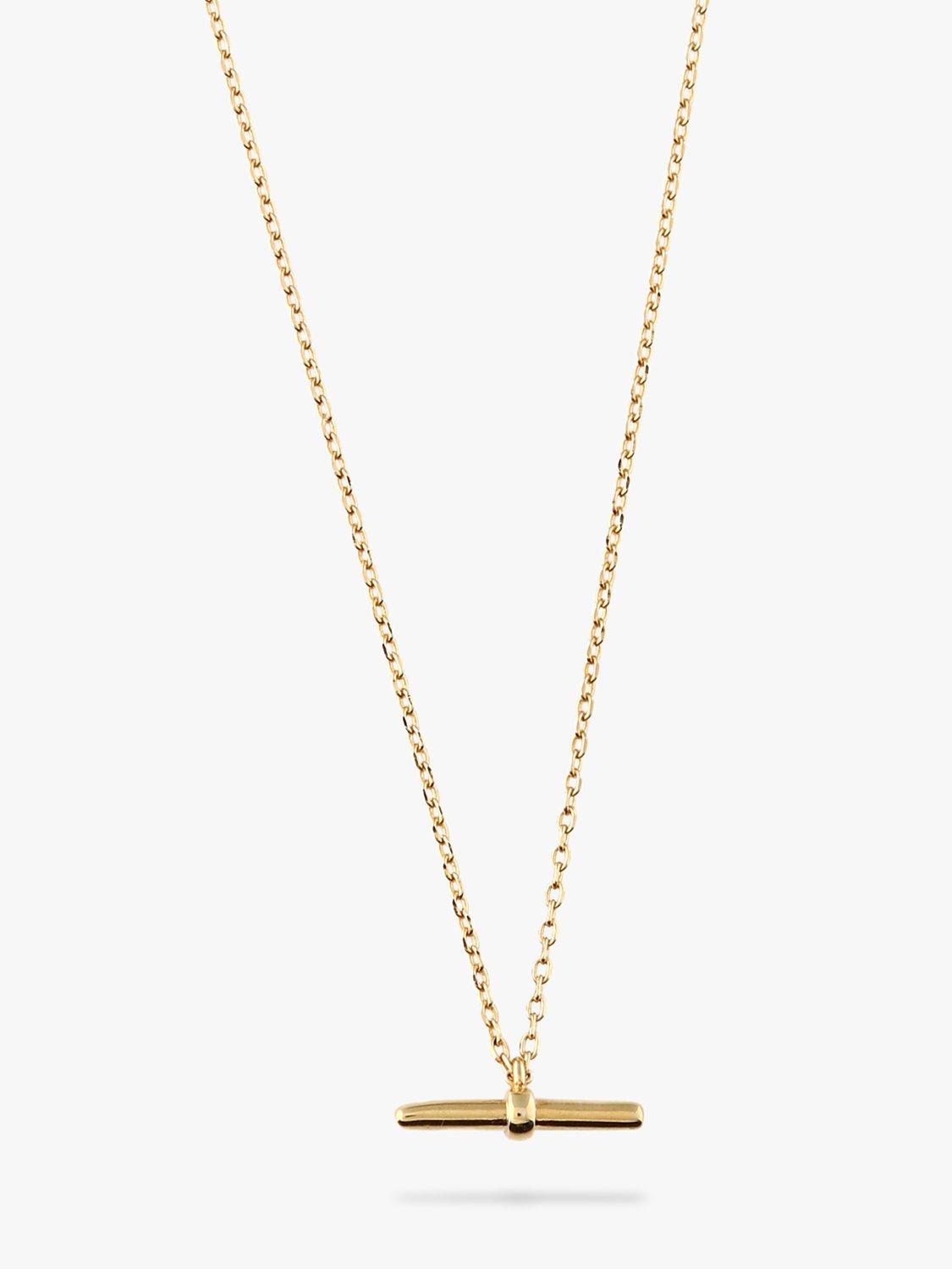 Orelia T-Bar Ditsy Necklace, Pale Gold
